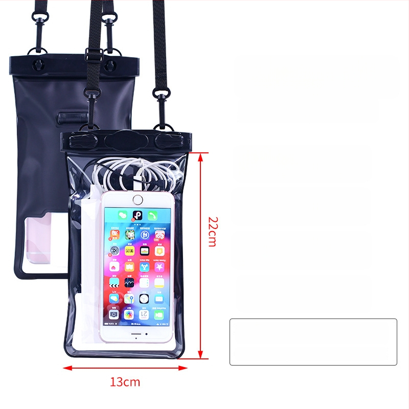 Vízálló telefonos táska érintőképernyővel, átlátszó PVC tok, két telefon fér el úszáshoz és merüléshez