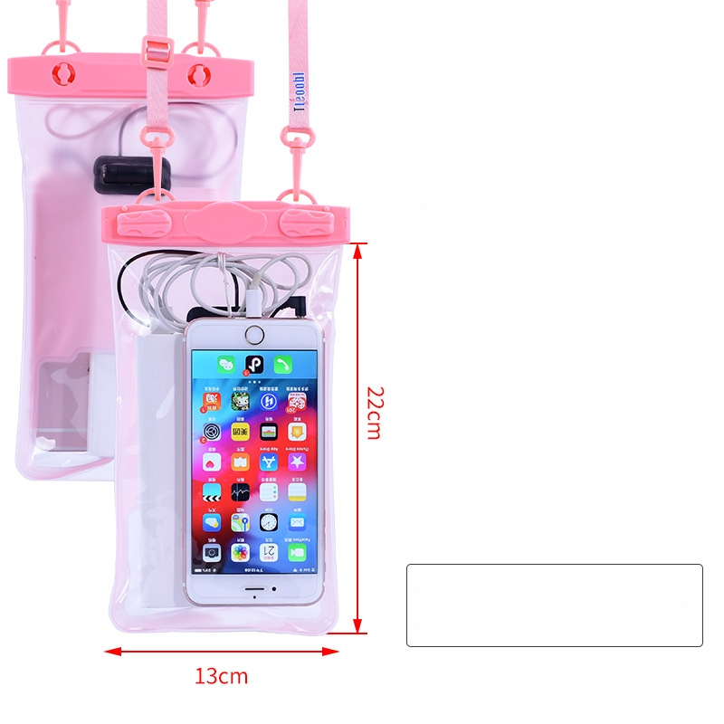 Vízálló telefonos táska érintőképernyővel, átlátszó PVC tok, két telefon fér el úszáshoz és merüléshez