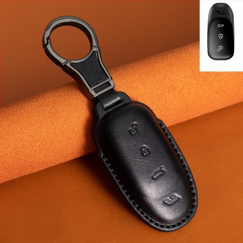 Husă pentru cheie auto Ideal L9/L8/L7/L6 — Dillon, husă de cheie din piele de vită, de înaltă clasă, fără personalizare