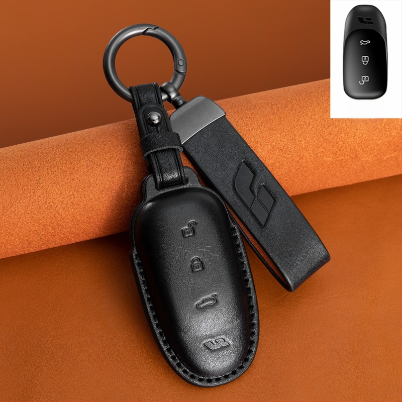 Husă pentru cheie auto Ideal L9/L8/L7/L6 — Dillon, husă de cheie din piele de vită, de înaltă clasă, fără personalizare