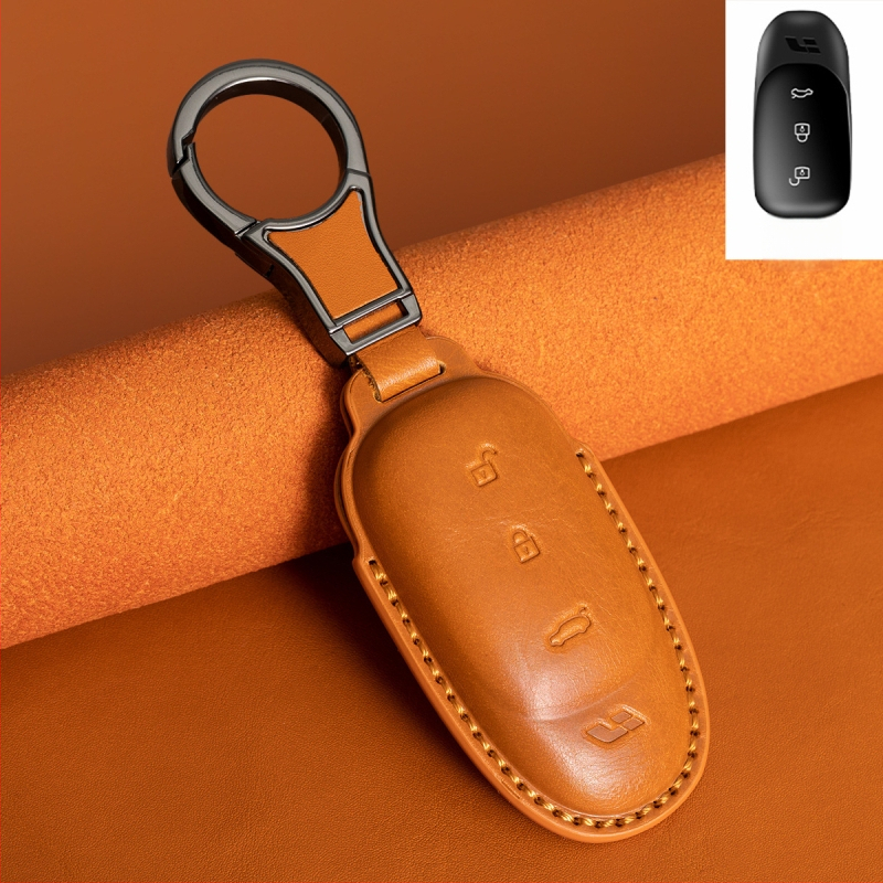 Husă pentru cheie auto Ideal L9/L8/L7/L6 — Dillon, husă de cheie din piele de vită, de înaltă clasă, fără personalizare