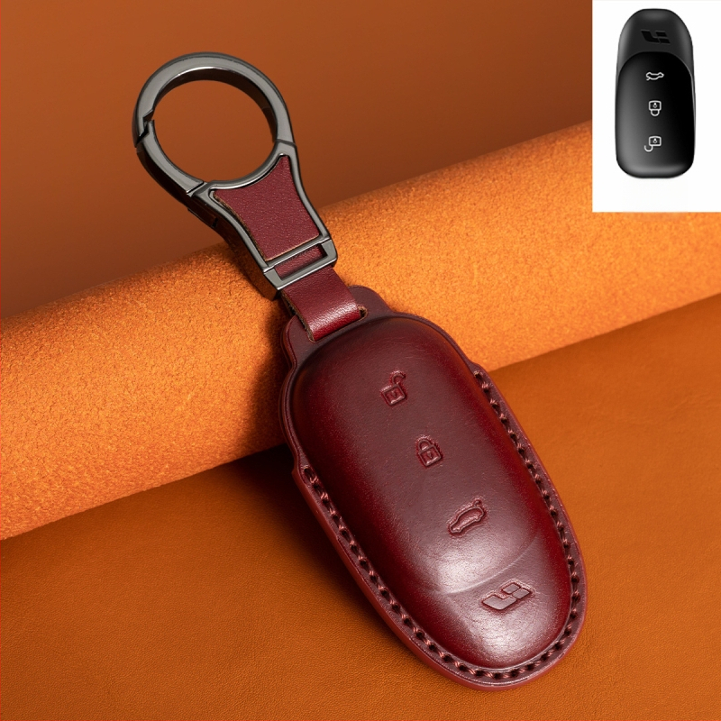 Husă pentru cheie auto Ideal L9/L8/L7/L6 — Dillon, husă de cheie din piele de vită, de înaltă clasă, fără personalizare