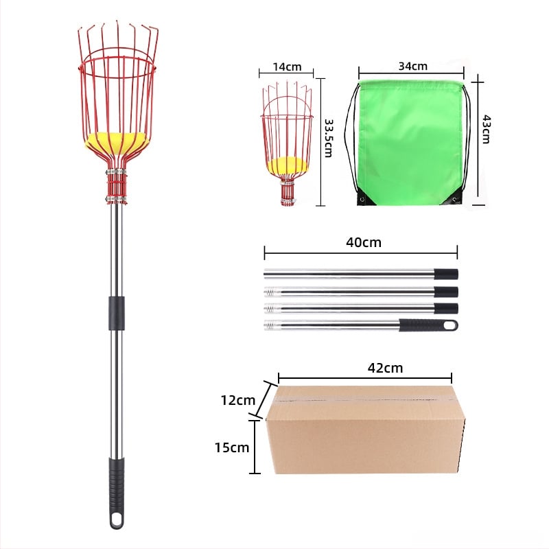 Инструмент за берене на плодове с дълга пръчка за ябълки и сливи (Марка: Other; Ръкохватка: Пластмасова)
