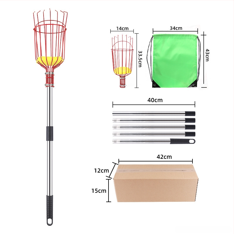 Инструмент за берене на плодове с дълга пръчка за ябълки и сливи (Марка: Other; Ръкохватка: Пластмасова)