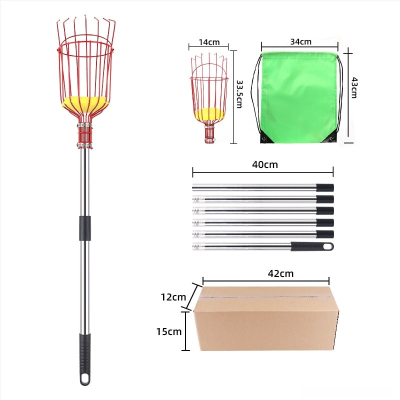 Инструмент за берене на плодове с дълга пръчка за ябълки и сливи (Марка: Other; Ръкохватка: Пластмасова)