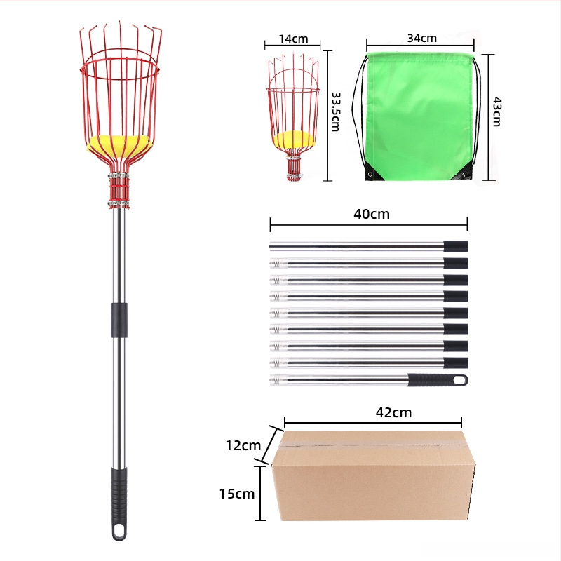 Инструмент за берене на плодове с дълга пръчка за ябълки и сливи (Марка: Other; Ръкохватка: Пластмасова)