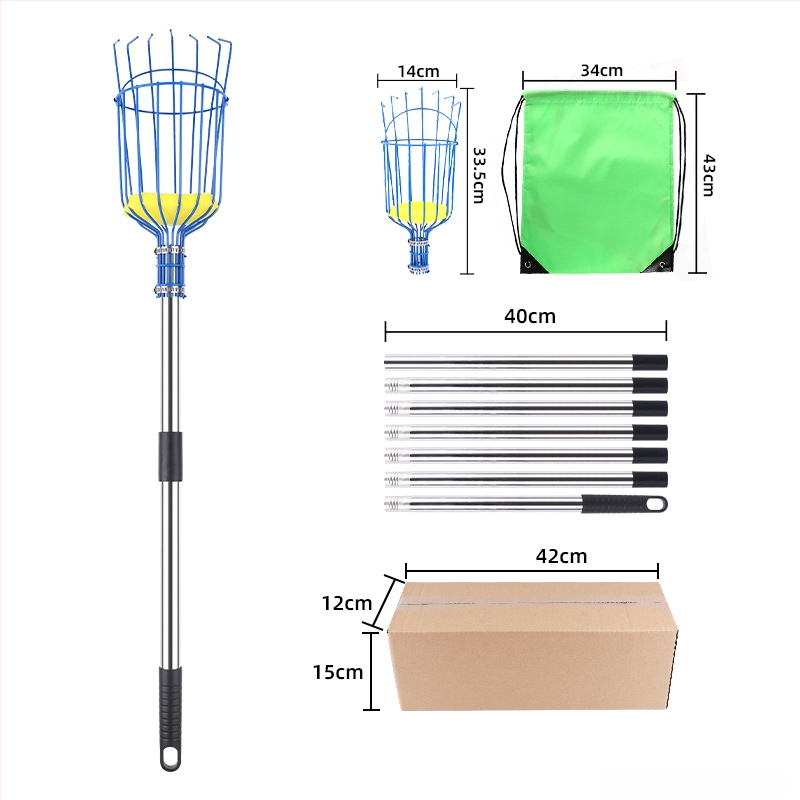 Инструмент за берене на плодове с дълга пръчка за ябълки и сливи (Марка: Other; Ръкохватка: Пластмасова)