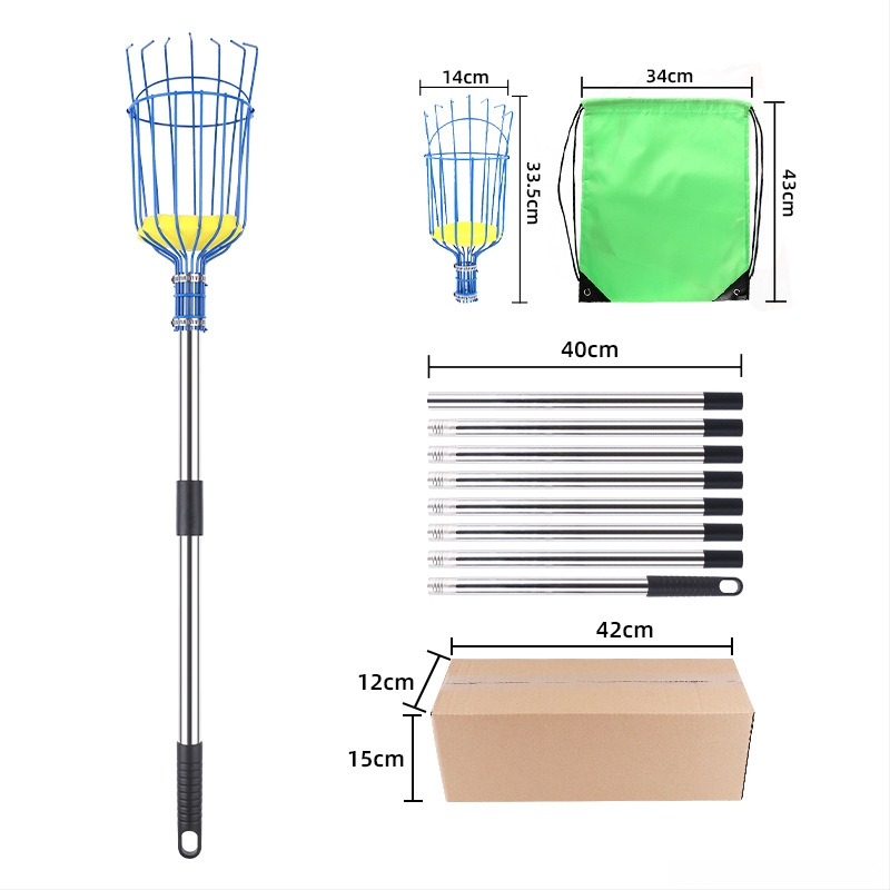 Инструмент за берене на плодове с дълга пръчка за ябълки и сливи (Марка: Other; Ръкохватка: Пластмасова)