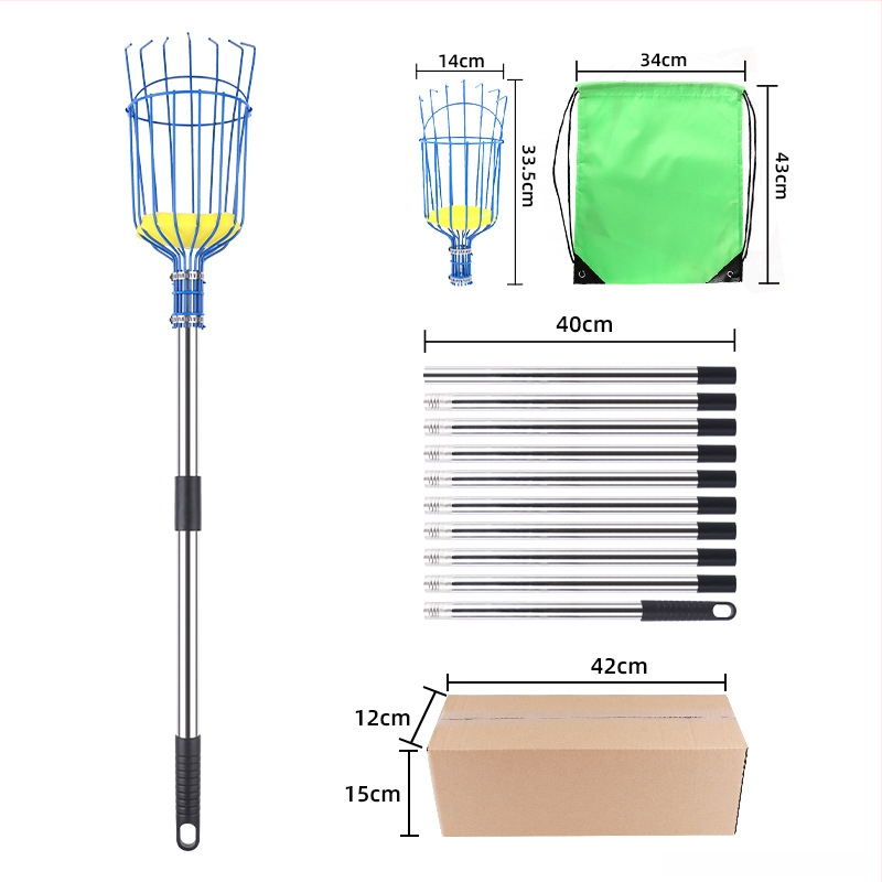 Инструмент за берене на плодове с дълга пръчка за ябълки и сливи (Марка: Other; Ръкохватка: Пластмасова)