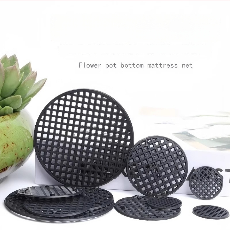 Мрежеста подложка за дъното на саксия — комплект от три части, пластмасова, за градинарство