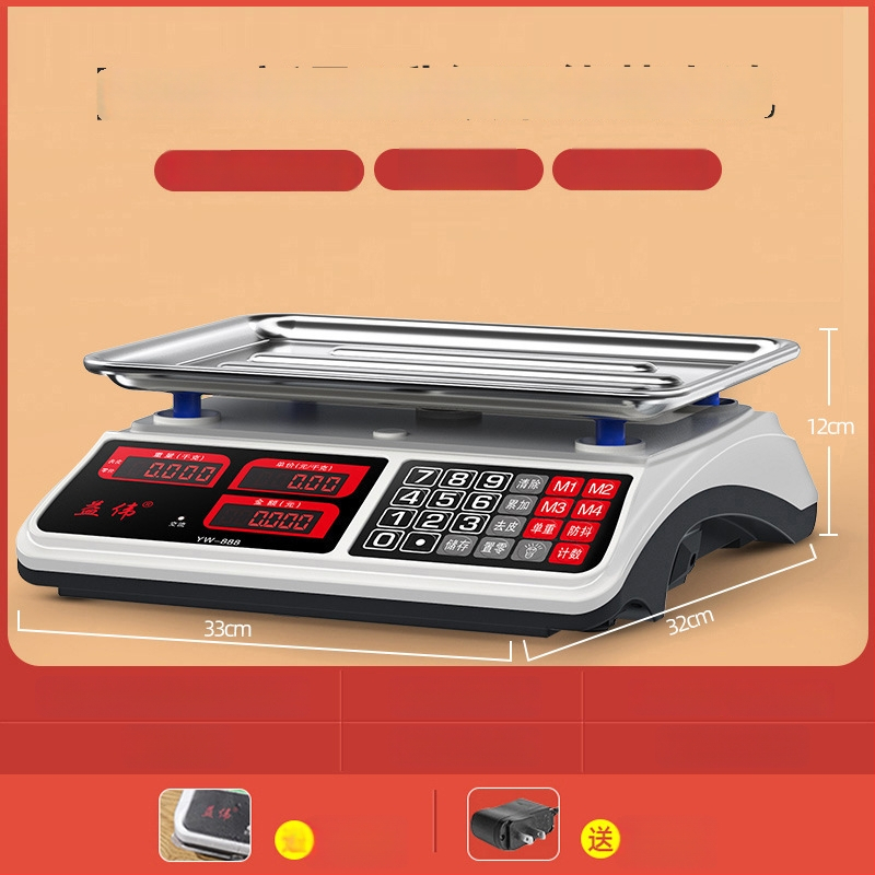 Yiwei cântar electronic digital pentru uz comercial, interval de măsurare 0,01–30 kg, afișaj LCD, alimentare 220V