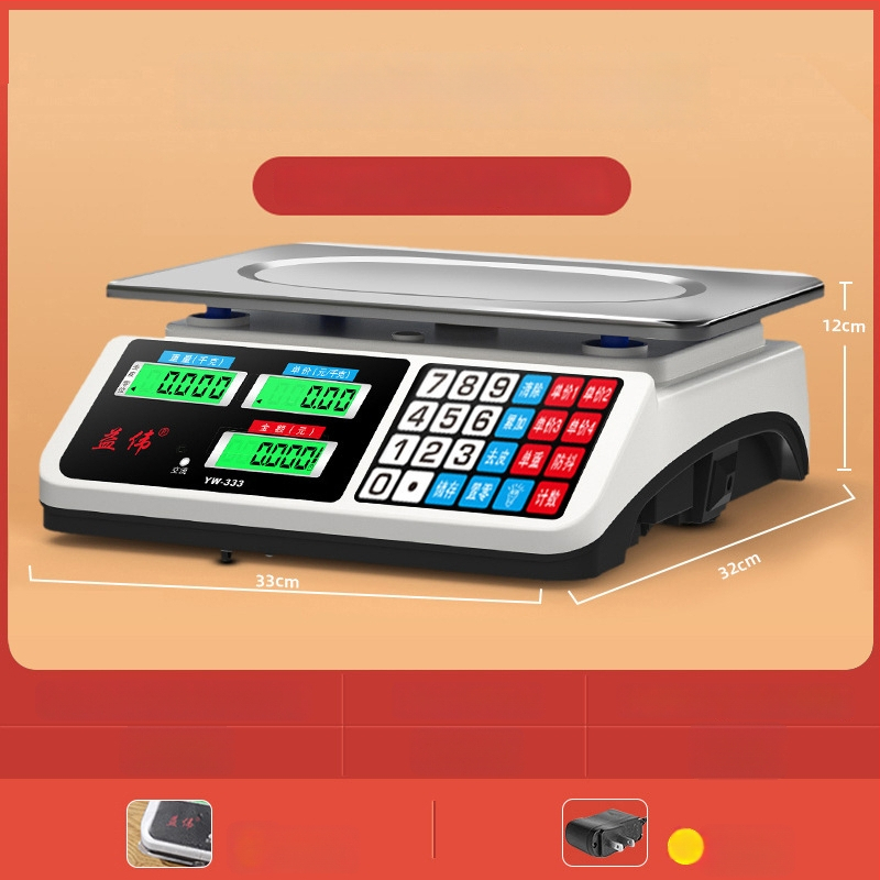 Yiwei cântar electronic digital pentru uz comercial, interval de măsurare 0,01–30 kg, afișaj LCD, alimentare 220V