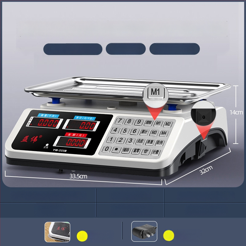 Yiwei cântar electronic digital pentru uz comercial, interval de măsurare 0,01–30 kg, afișaj LCD, alimentare 220V
