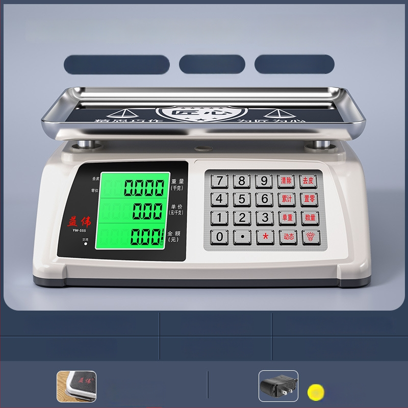Yiwei cântar electronic digital pentru uz comercial, interval de măsurare 0,01–30 kg, afișaj LCD, alimentare 220V