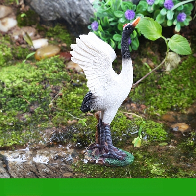 Ornament mini peisaj din rășină cu barza – Material: rășină; Design: animale; Personalizare: Da; Stil: pastoral