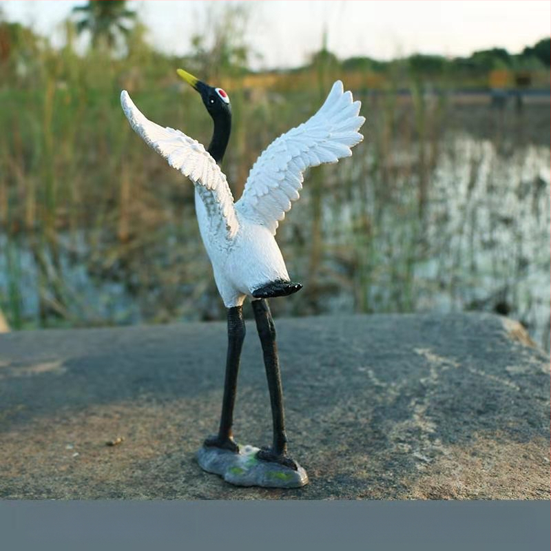 Ornament mini peisaj din rășină cu barza – Material: rășină; Design: animale; Personalizare: Da; Stil: pastoral