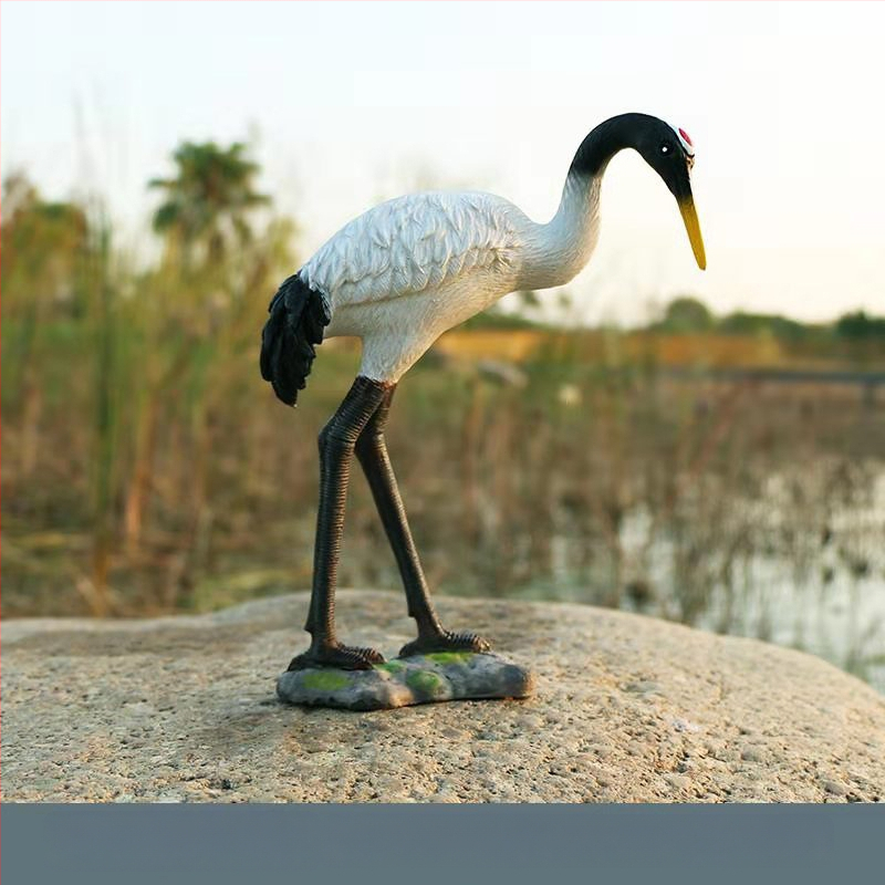 Ornament mini peisaj din rășină cu barza – Material: rășină; Design: animale; Personalizare: Da; Stil: pastoral