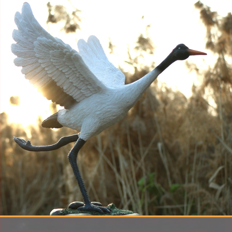 Ornament mini peisaj din rășină cu barza – Material: rășină; Design: animale; Personalizare: Da; Stil: pastoral