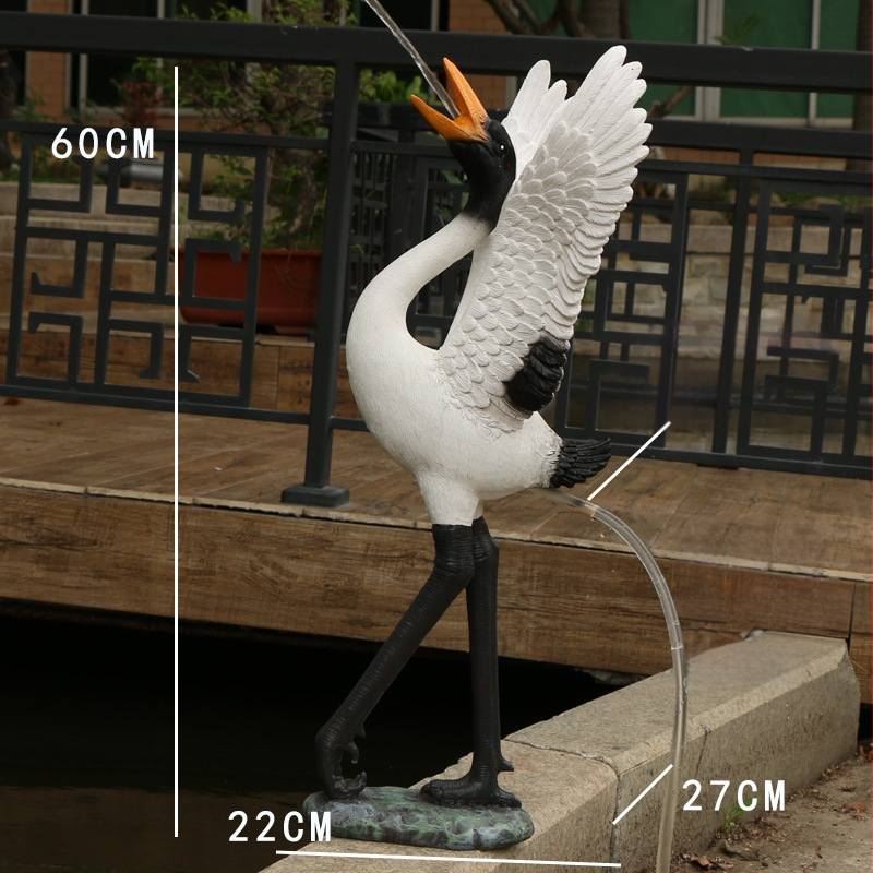 Ornament mini peisaj din rășină cu barza – Material: rășină; Design: animale; Personalizare: Da; Stil: pastoral