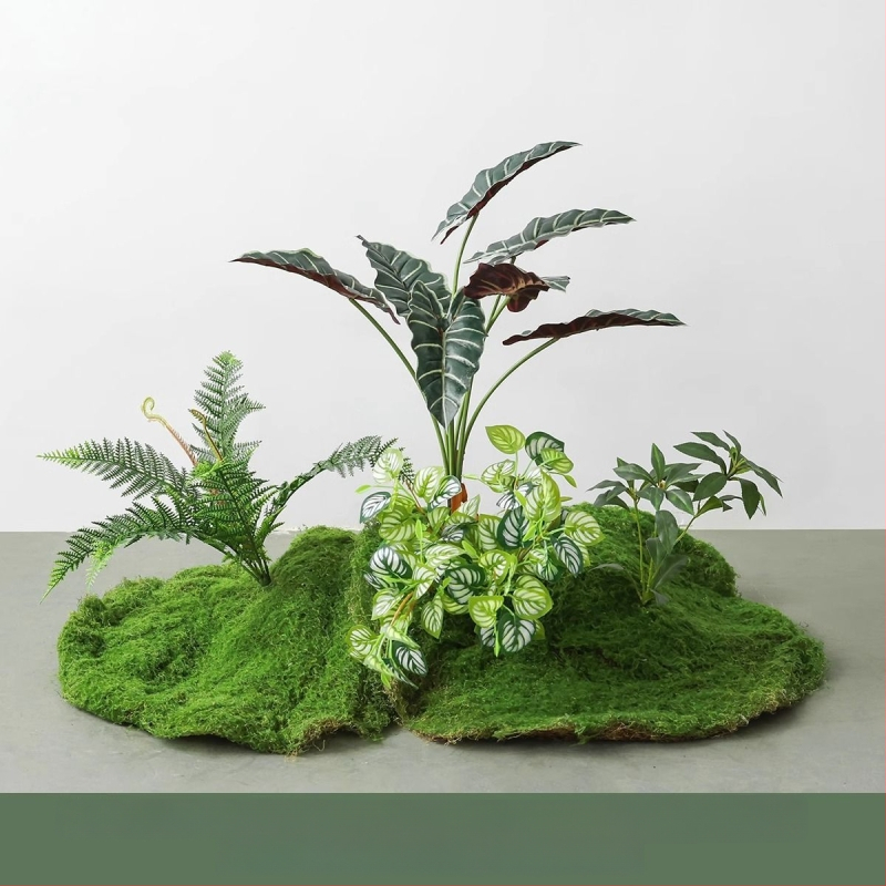 Set decorativ peisaj mușchi artificial — din plastic, turnare prin injecție, stil scandinav casual modern, lux accesibil pentru colțul balconului