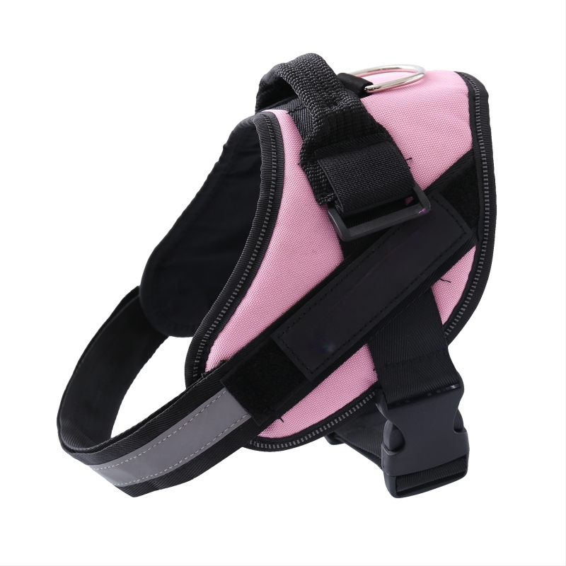 Kutyahám és póráz Oxford anyagból – mellkasi heveder, fényvisszaverő szalag, K9 sétahám stílus