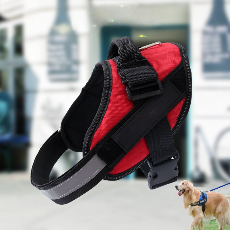Kutyahám és póráz Oxford anyagból – mellkasi heveder, fényvisszaverő szalag, K9 sétahám stílus