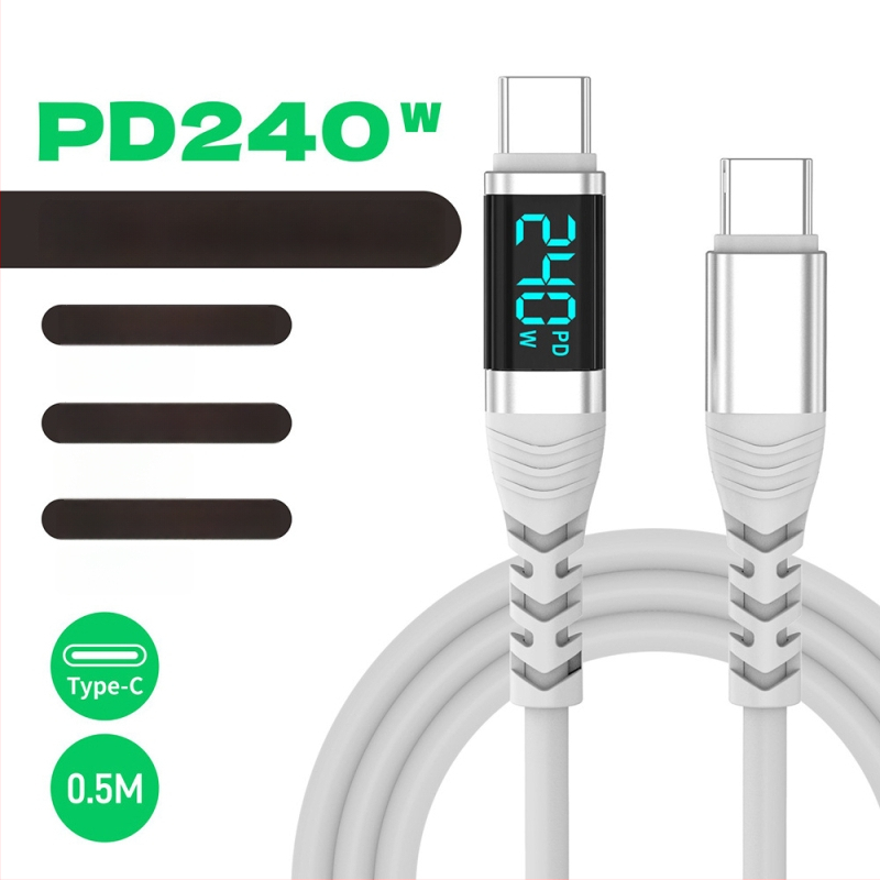 Yichen 240W Type-C gyorstöltés adatkábel, hossz 1–2 m, 48V5A, 480 Mbps