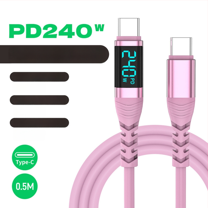 Yichen 240W Type-C gyorstöltés adatkábel, hossz 1–2 m, 48V5A, 480 Mbps