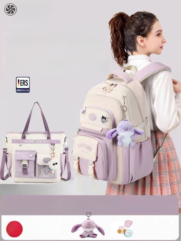 Σακίδιο κοριτσιών, μεγάλη χωρητικότητα, υπερ-ελαφρύ, Oxford ύφασμα, για τάξεις 3–4.