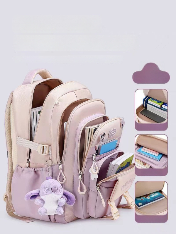 Σακίδιο κοριτσιών, μεγάλη χωρητικότητα, υπερ-ελαφρύ, Oxford ύφασμα, για τάξεις 3–4.