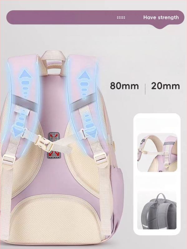 Σακίδιο κοριτσιών, μεγάλη χωρητικότητα, υπερ-ελαφρύ, Oxford ύφασμα, για τάξεις 3–4.