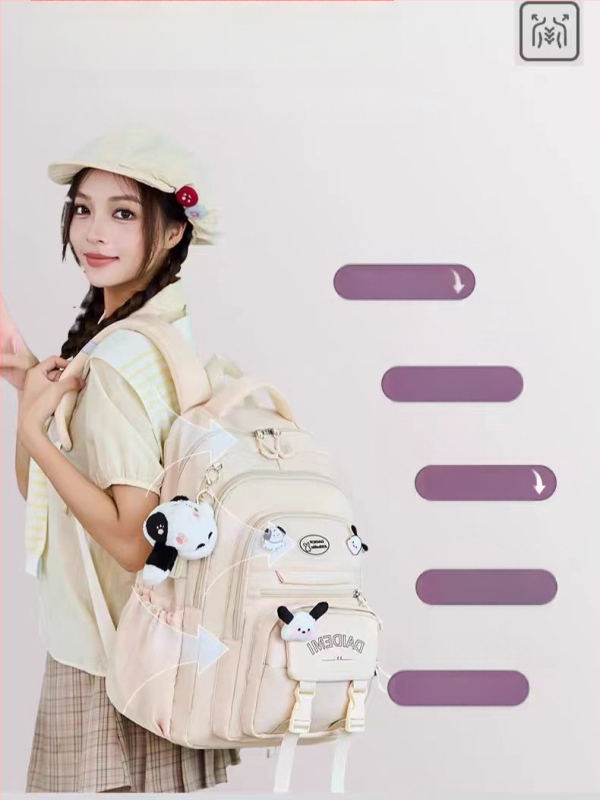 Σακίδιο κοριτσιών, μεγάλη χωρητικότητα, υπερ-ελαφρύ, Oxford ύφασμα, για τάξεις 3–4.