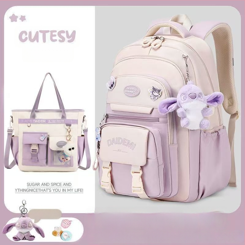 Σακίδιο κοριτσιών, μεγάλη χωρητικότητα, υπερ-ελαφρύ, Oxford ύφασμα, για τάξεις 3–4.