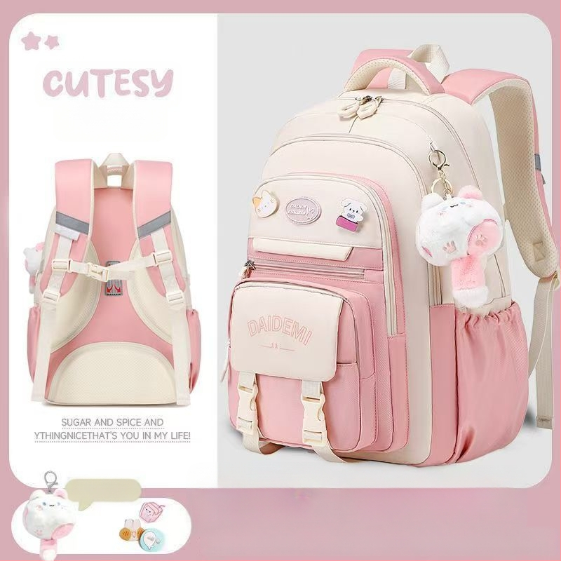 Σακίδιο κοριτσιών, μεγάλη χωρητικότητα, υπερ-ελαφρύ, Oxford ύφασμα, για τάξεις 3–4.