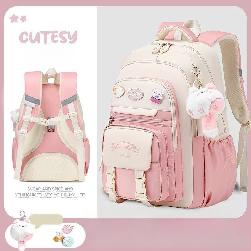 Σακίδιο κοριτσιών, μεγάλη χωρητικότητα, υπερ-ελαφρύ, Oxford ύφασμα, για τάξεις 3–4.