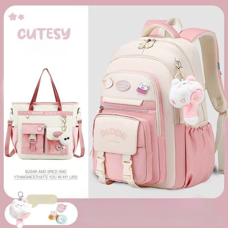 Σακίδιο κοριτσιών, μεγάλη χωρητικότητα, υπερ-ελαφρύ, Oxford ύφασμα, για τάξεις 3–4.