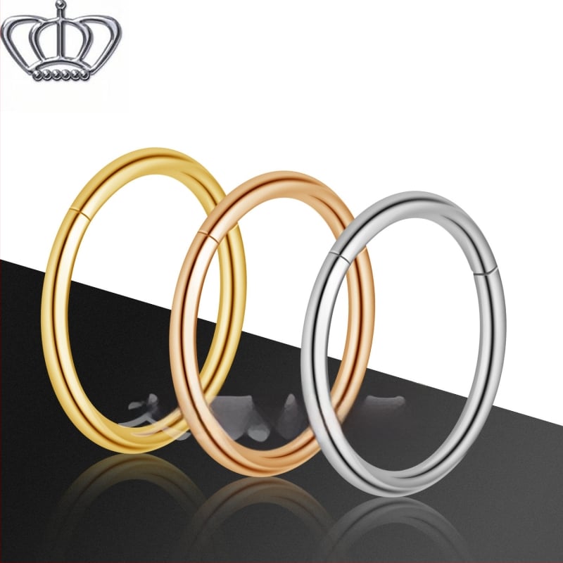 Inel pentru nas – Aliaj de titan F136 – Formă geometrică – Făcut manual – Unisex, stil simplu