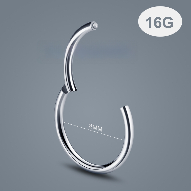 Inel pentru nas – Aliaj de titan F136 – Formă geometrică – Făcut manual – Unisex, stil simplu