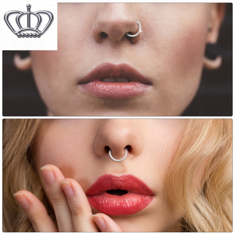 Inel pentru nas – Aliaj de titan F136 – Formă geometrică – Făcut manual – Unisex, stil simplu