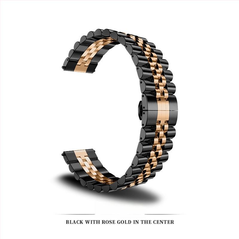 Nerūdijančio plieno laikrodžio dirželis su drugeliu sagtimi, suderinamas su Apple Watch Series 9, Huawei ir Samsung, jungties plotis 14/20/22 mm