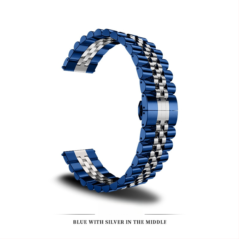 Nerūdijančio plieno laikrodžio dirželis su drugeliu sagtimi, suderinamas su Apple Watch Series 9, Huawei ir Samsung, jungties plotis 14/20/22 mm