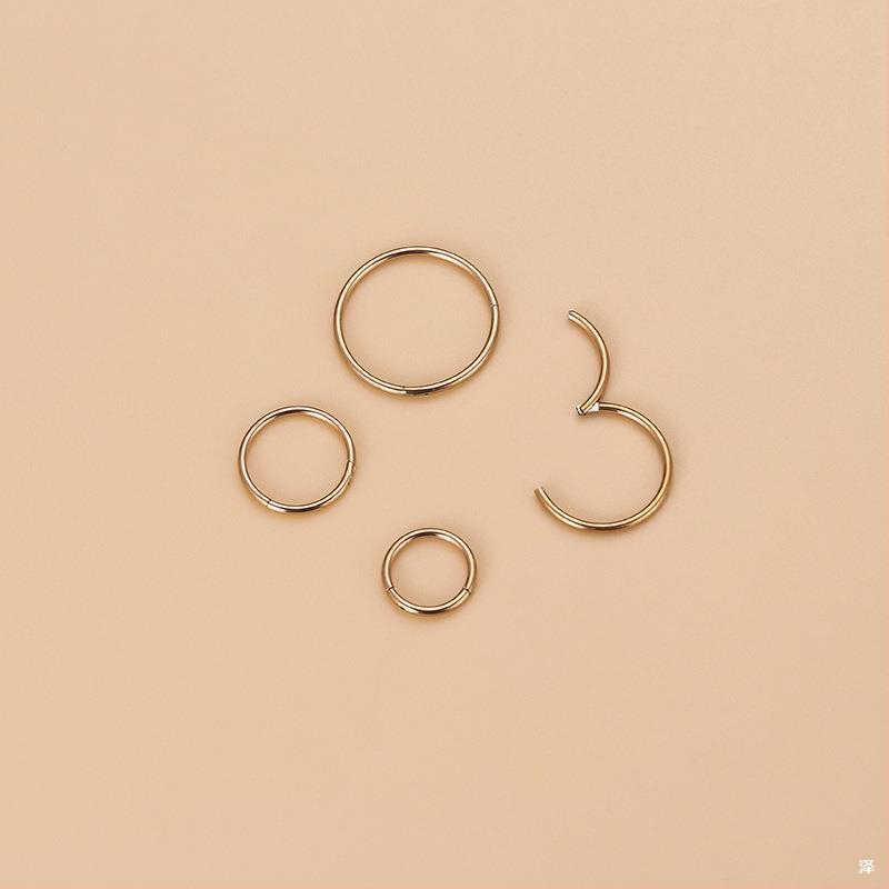 Inel nazal, geometric, metal, puritate PT850, placare electrolitică, stil unisex european-american