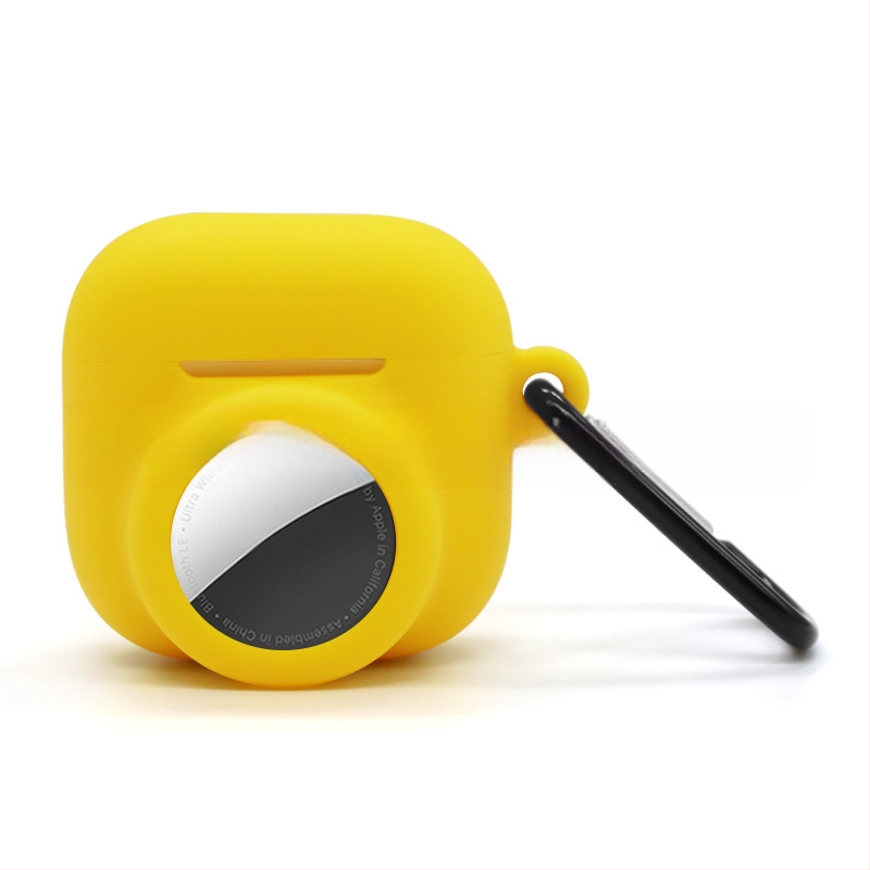 Силиконов защитен калъф за AirPods 4 и AirTag – 2-в-1, универсален, инжекционно формован