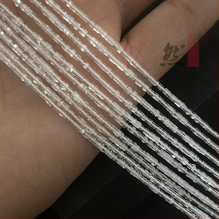 Prirodne bijele kristalne četvrtaste spacer perle, 4 mm, za DIY narukvice i ogrlice