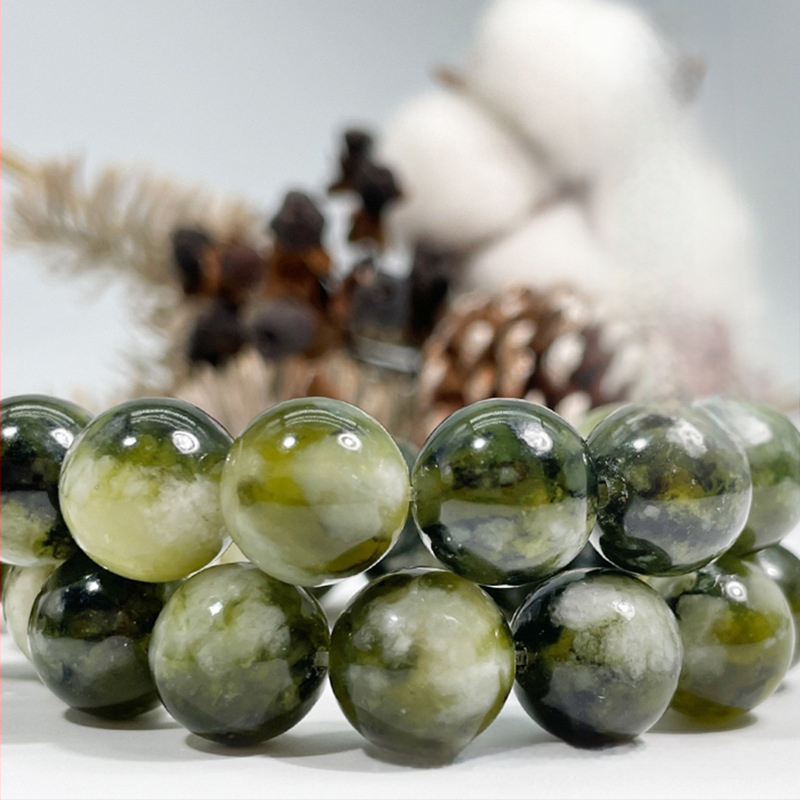 Prirodne plavo-bijele Xiuyu jade perle, labave, 8 mm okrugle, dijelovi za DIY narukvicu, poluproizvod
