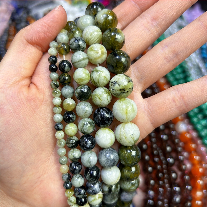 Prirodne plavo-bijele Xiuyu jade perle, labave, 8 mm okrugle, dijelovi za DIY narukvicu, poluproizvod
