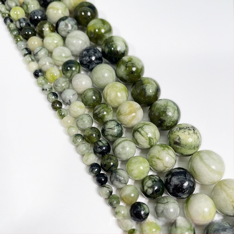 Prirodne plavo-bijele Xiuyu jade perle, labave, 8 mm okrugle, dijelovi za DIY narukvicu, poluproizvod