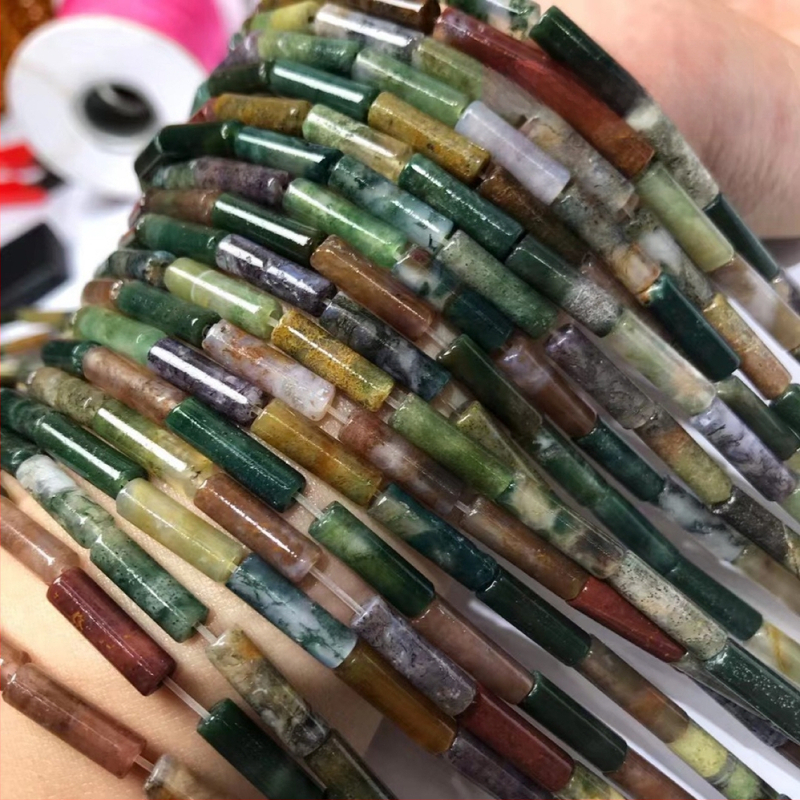 4x13mm prirodne lazurit, ahat i lepidolit cilindrične cijevne perle – poluproizvodi za DIY nakit