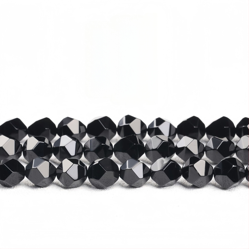 Crne agatne facetirane perle, 10 mm, slobodne perle za DIY nakit, visokokvalitetne