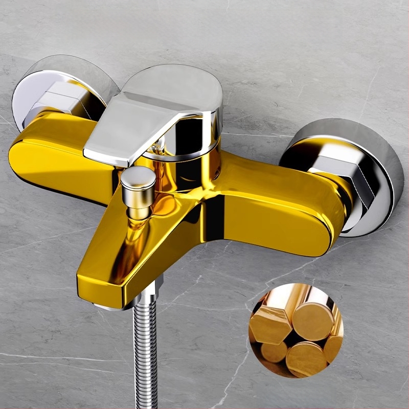 Душ комплект от мед, скрит вградим монтаж, модел 85-1, 1.6 MPa, функции дъжд и мехури, кръгла душ глава, модерен минималистичен стил